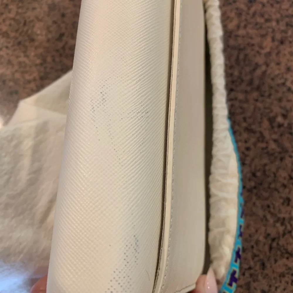 Tory Burch Cream Small Leather Crossbody Handbag